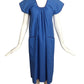 SAINT LAURENT- 1980s Blue Cotton Day Dress, Size 6