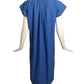 SAINT LAURENT- 1980s Blue Cotton Day Dress, Size 6