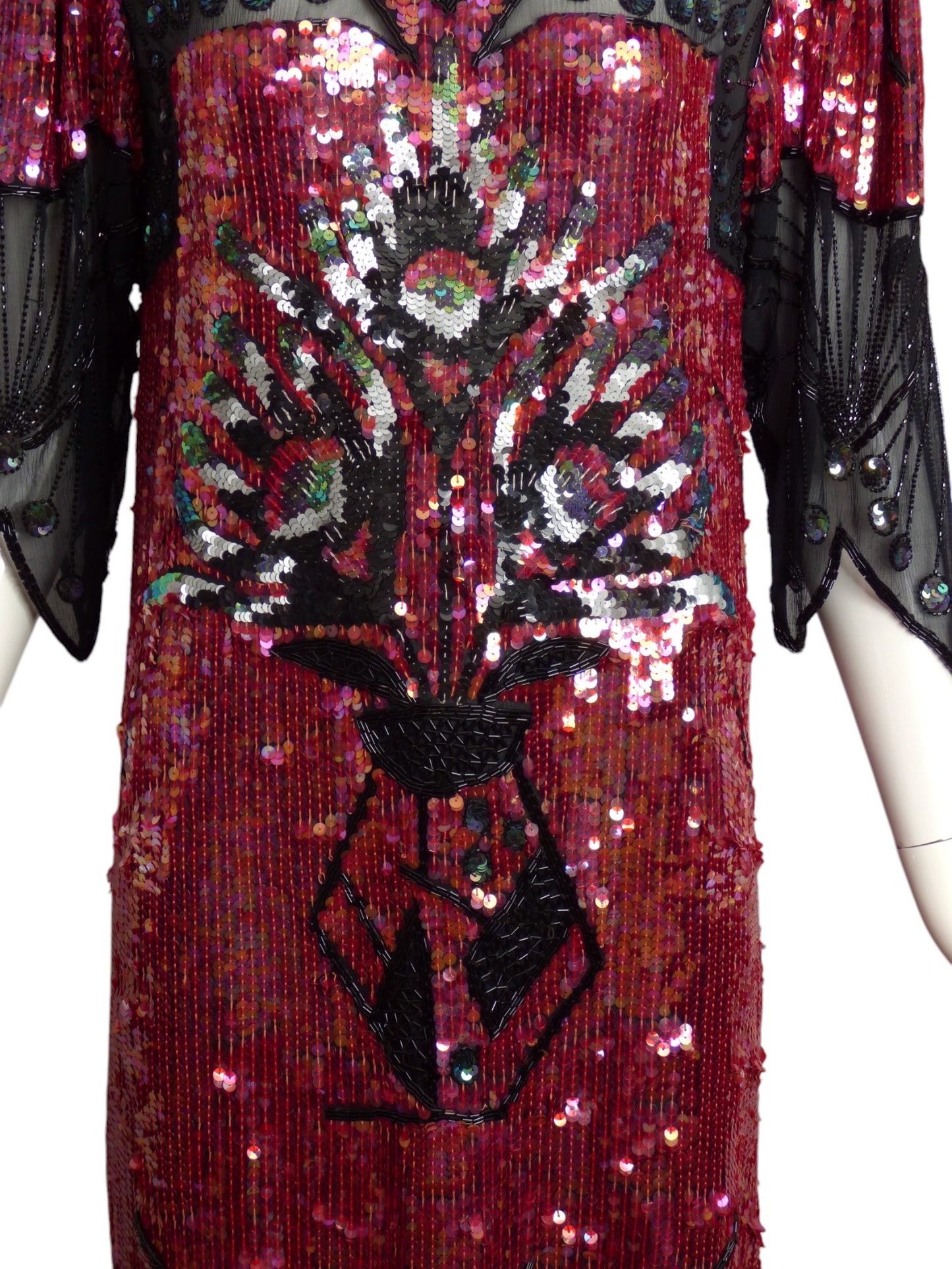 JUDITH ANN- 1980s Bead & Sequin Cocktail Dress, Size 6