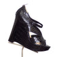 CHRISTIAN DIOR- 2010 Black Leather Platform Wedges, Size 38