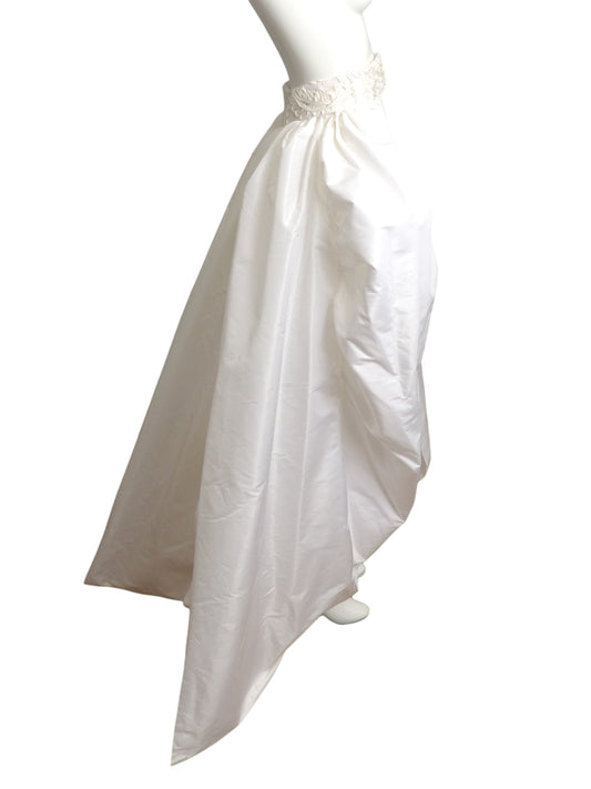 VICTOR COSTA- 1980s White Taffeta Overskirt, Size 6