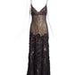 NAEEM KHAN- NWT Black Ruffle & Sequin Evening Gown, Size 8