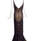 NAEEM KHAN- NWT Black Ruffle & Sequin Evening Gown, Size 8