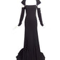 MARC BOUWER- 2007 Black Jeweled Jersey Knit Gown, Size 8