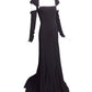 MARC BOUWER- 2007 Black Jeweled Jersey Knit Gown, Size 8