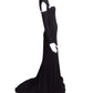 MARC BOUWER- 2007 Black Jeweled Jersey Knit Gown, Size 8