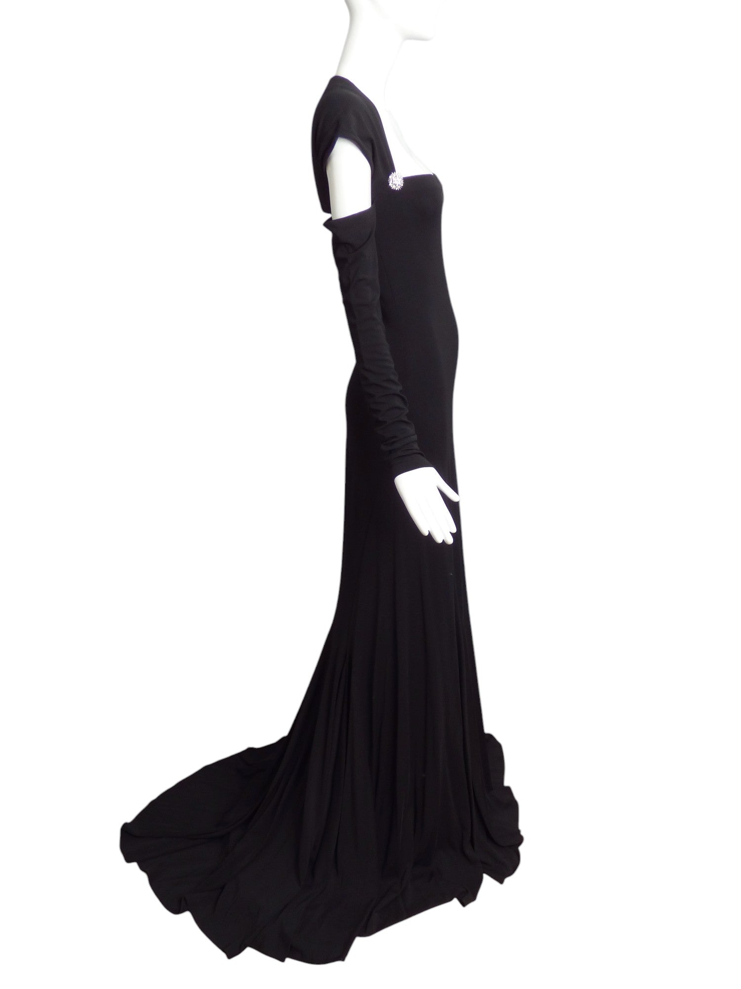 2007 Black Jeweled Jersey Knit Gown, Size 8 2007 Black Jeweled Jersey Knit Gown, Size 8