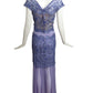 1990s Lilac Beaded Lace Gown, Size 8