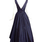 CATHERINE REGEHR- Navy Taffeta Belted Ballgown, Size 8