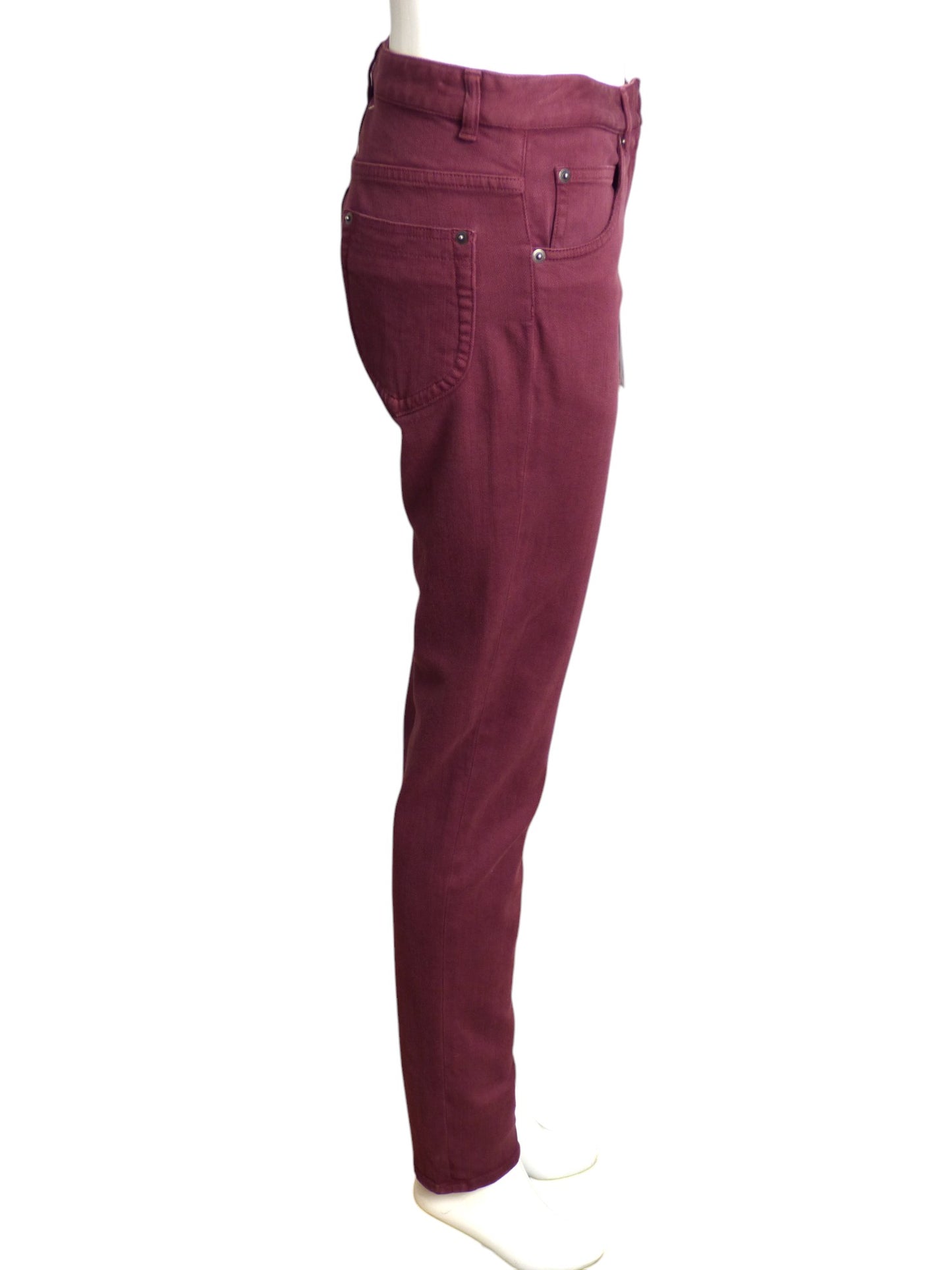 MAISON MARTIN MARGIELA- NWT 2013 Burgundy Denim Jeans, Size 8