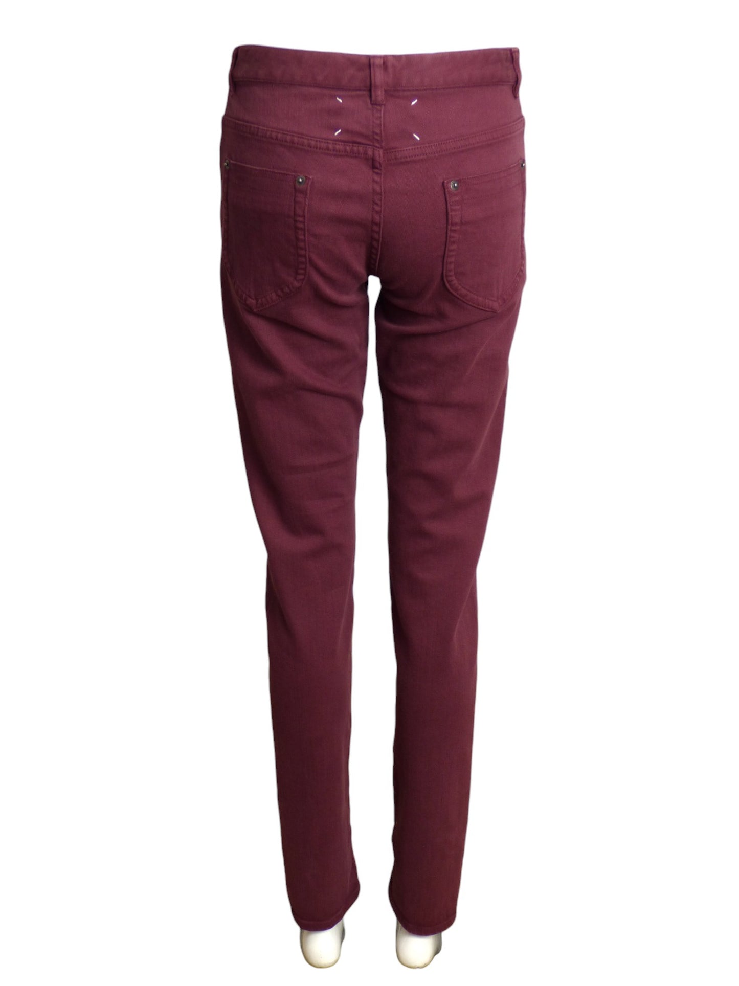 MAISON MARTIN MARGIELA- NWT 2013 Burgundy Denim Jeans, Size 8