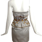 TEMPERLEY-NWT 2010 Grey Jeweled Satin Mini Dress, Size 4