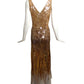 TEMPERLEY-NWT Gold Sequin & Chiffon Evening Gown, Size 4