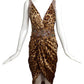 MANDALAY- NWT Animal Print Satin & Bead Dress, Size 4