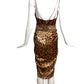 MANDALAY- NWT Animal Print Satin & Bead Dress, Size 4