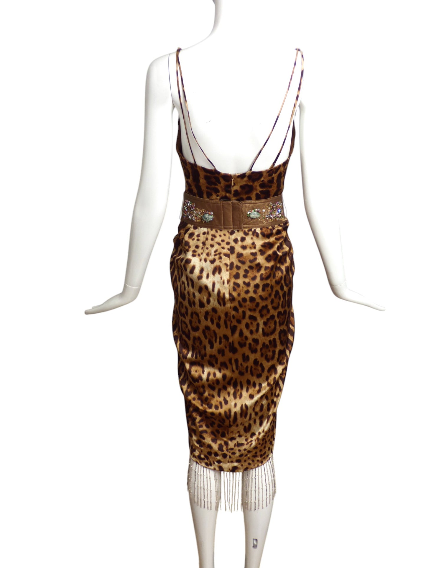 MANDALAY- NWT Animal Print Satin & Bead Dress, Size 4