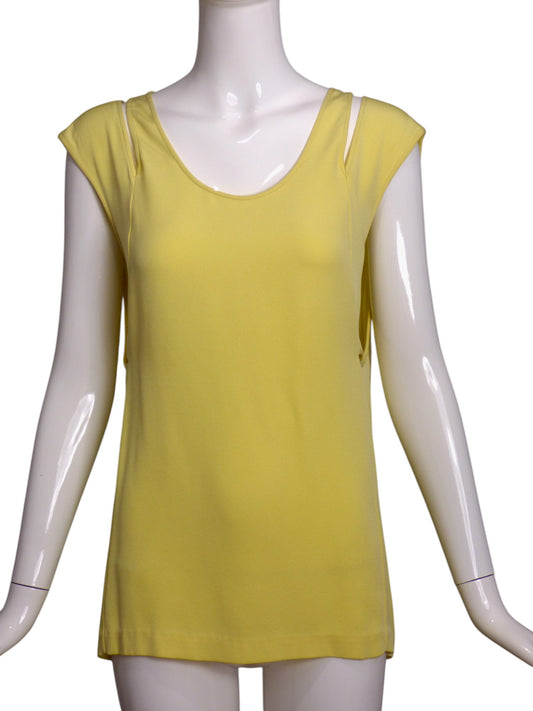 ALEXANDER WANG- 2013 NWT Yellow Crepe Blouse, Size 2