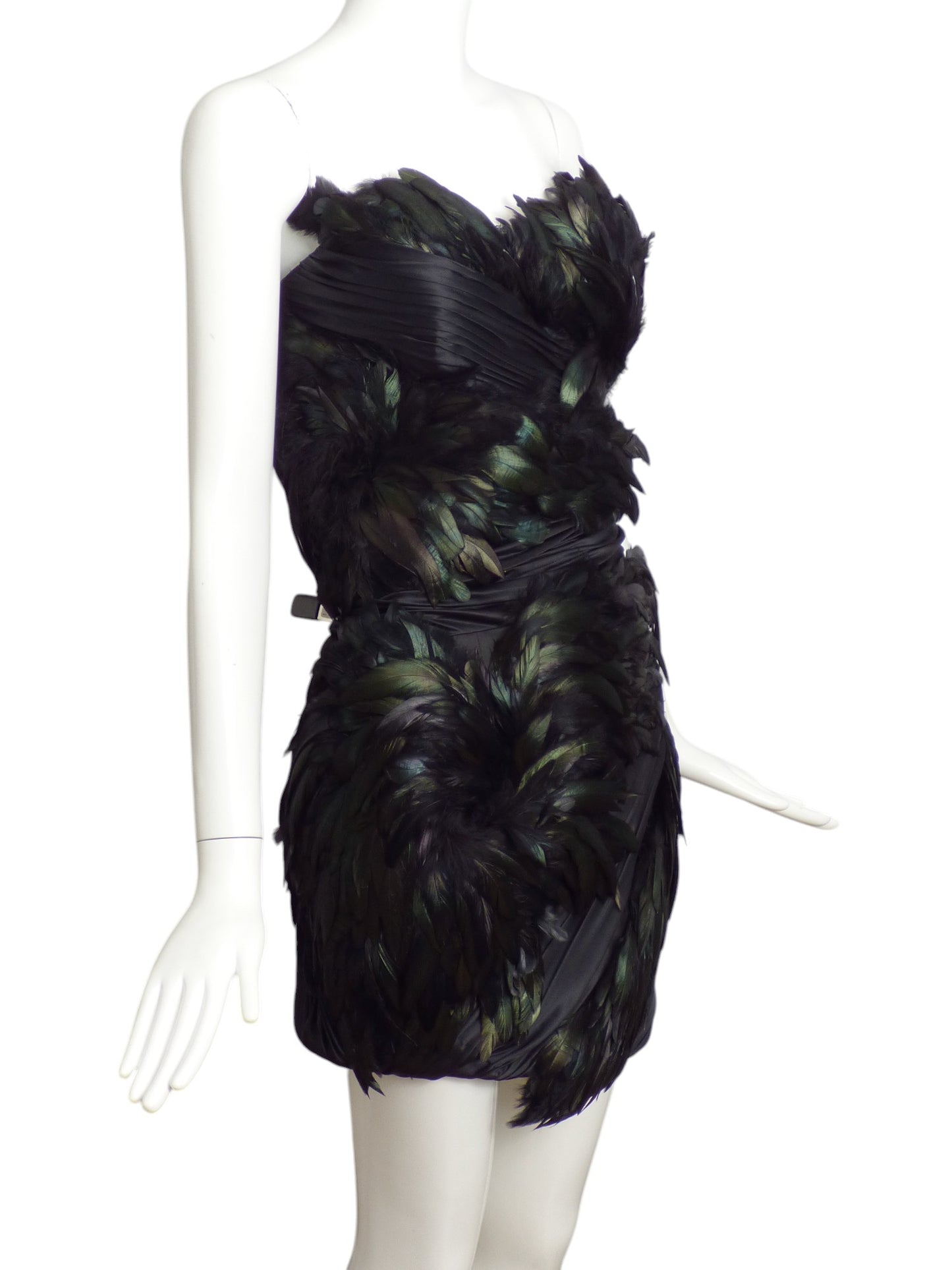 MANDALAY- NWT 2011 "Black Swan" Feather Mini Dress, Size 10