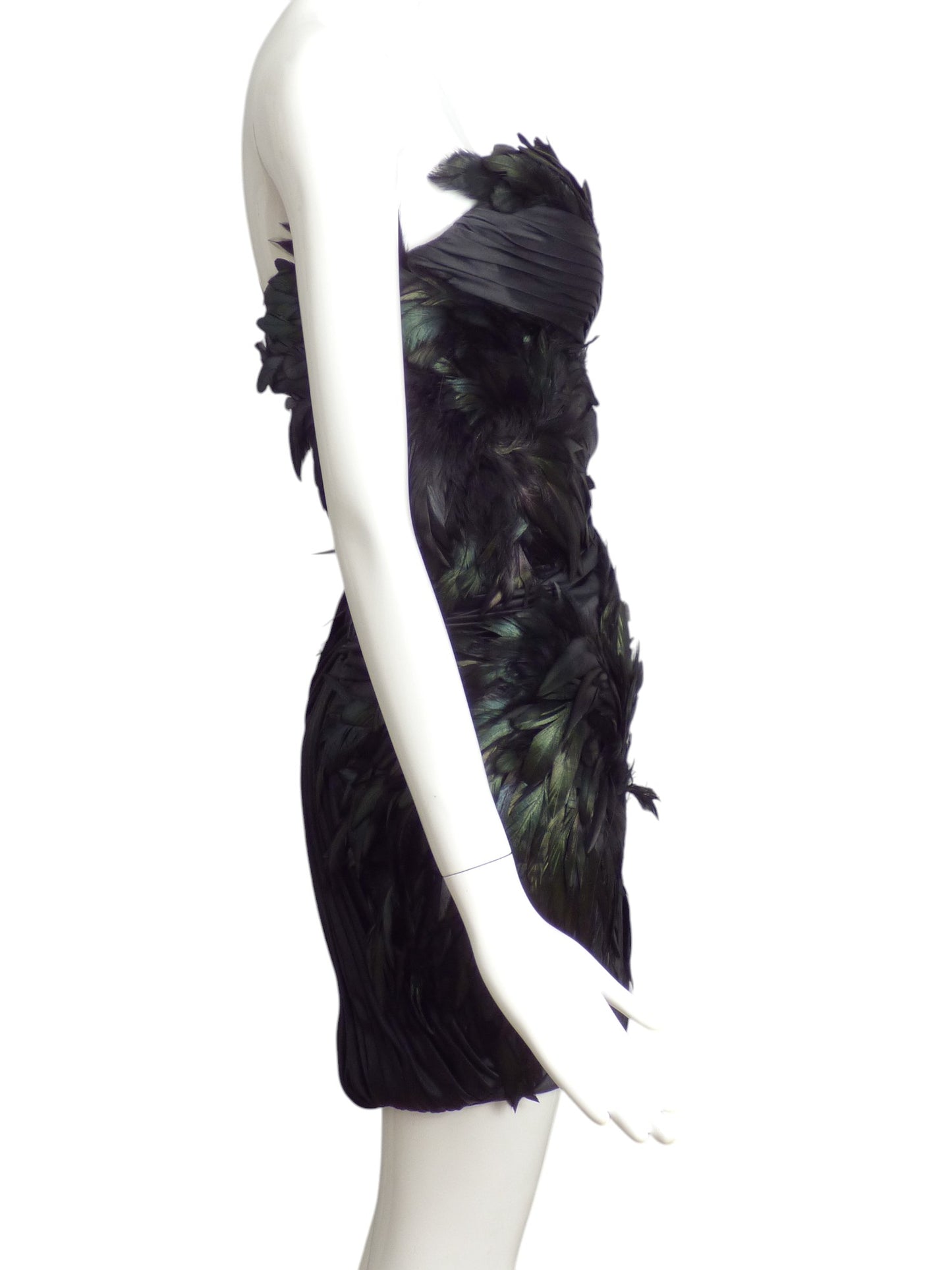 MANDALAY- NWT 2011 "Black Swan" Feather Mini Dress, Size 10