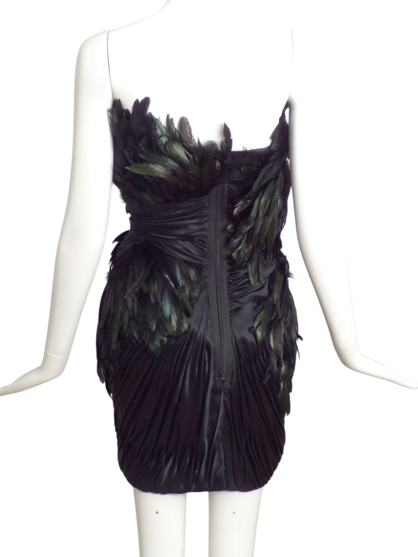 MANDALAY- NWT 2011 "Black Swan" Feather Mini Dress, Size 10