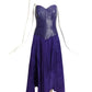 MICHAEL HOBAN- 1980s Purple Leather & Suede Dress, Size 2