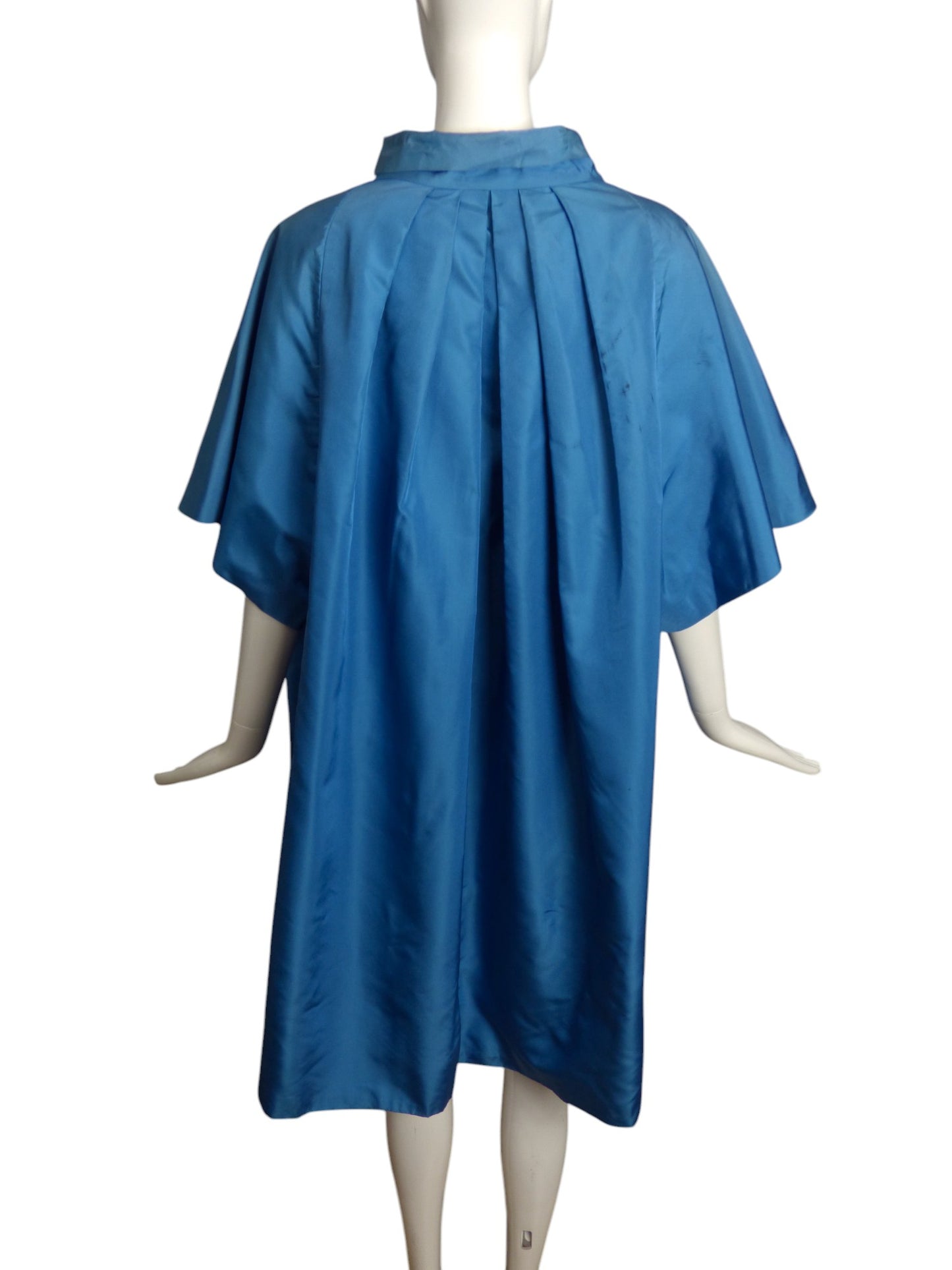 AS IS- 1950s Blue Taffeta Evening Coat, Size 6