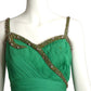 ORIGINAL BY RUDOLF- 1960s Green Beaded Chiffon Party Dress, Size 2