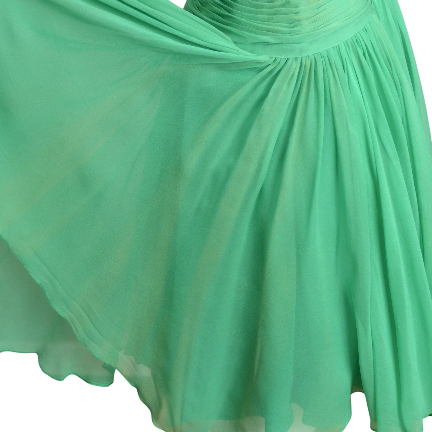 ORIGINAL BY RUDOLF- 1960s Green Beaded Chiffon Party Dress, Size 2