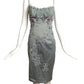 MANDALAY-NWT Teal Beaded Satin & Chiffon Party Dress, Size 4