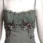 MANDALAY-NWT Teal Beaded Satin & Chiffon Party Dress, Size 4