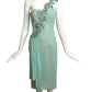 MANDALAY-NWT Aqua Jeweled Chiffon Dress, Size 6