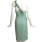 MANDALAY-NWT Aqua Jeweled Chiffon Dress, Size 6