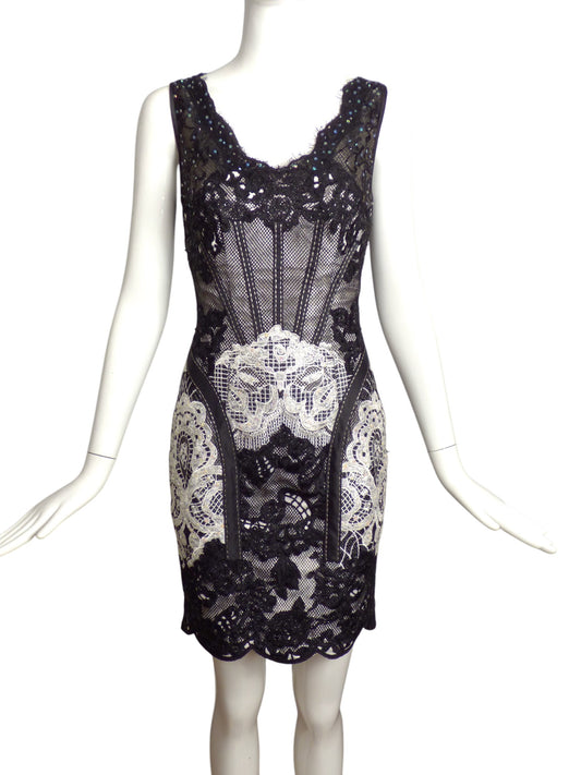 MANDALAY-NWT Embroidered Lace Corset Dress, Size 6