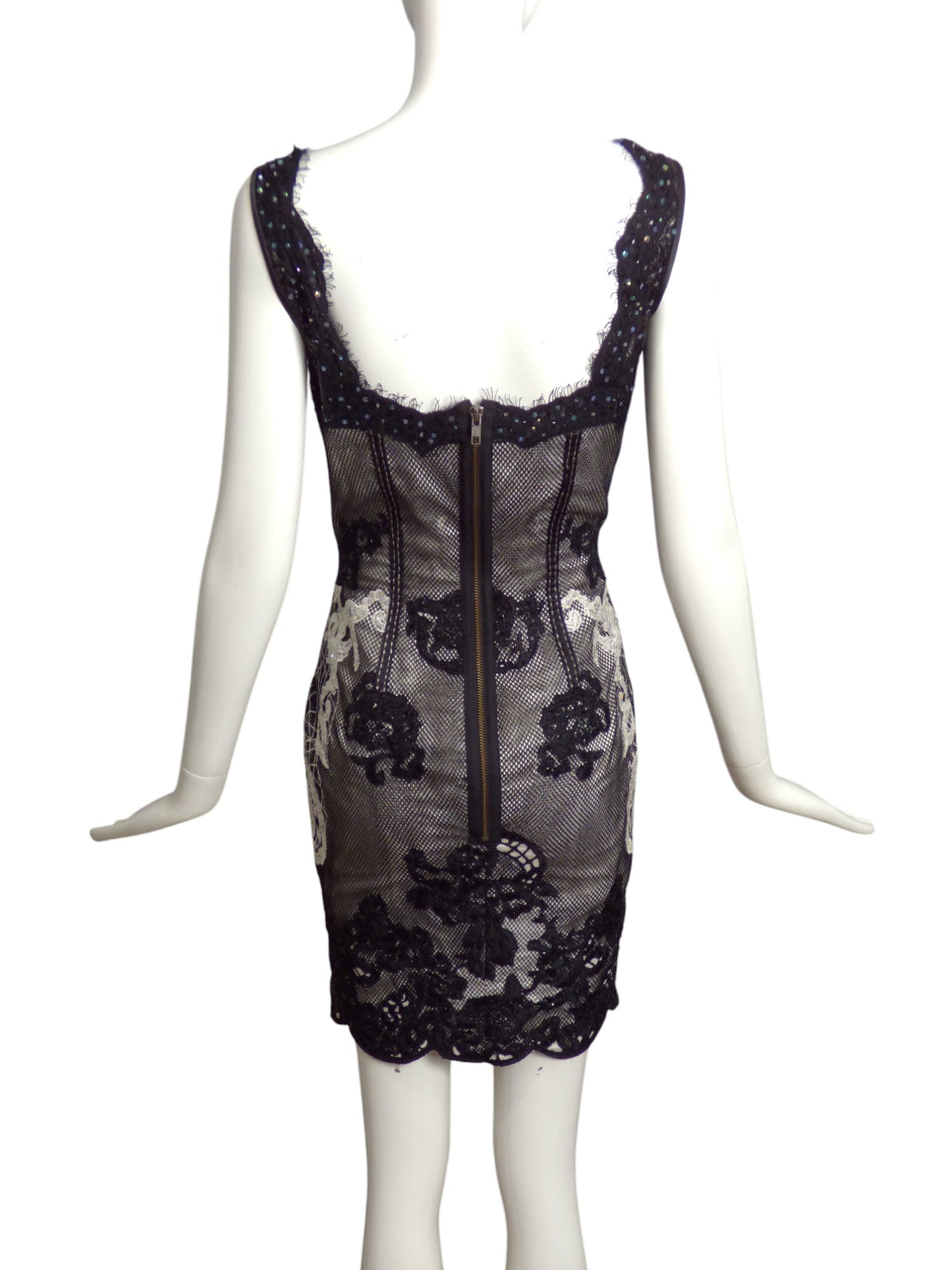 MANDALAY-NWT Embroidered Lace Corset Dress, Size 6