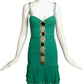 TEMPERLEY-NWT Green Shirred Georgette Cocktail Dress, Size 4