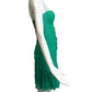 TEMPERLEY-NWT Green Shirred Georgette Cocktail Dress, Size 4