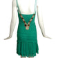 TEMPERLEY-NWT Green Shirred Georgette Cocktail Dress, Size 4