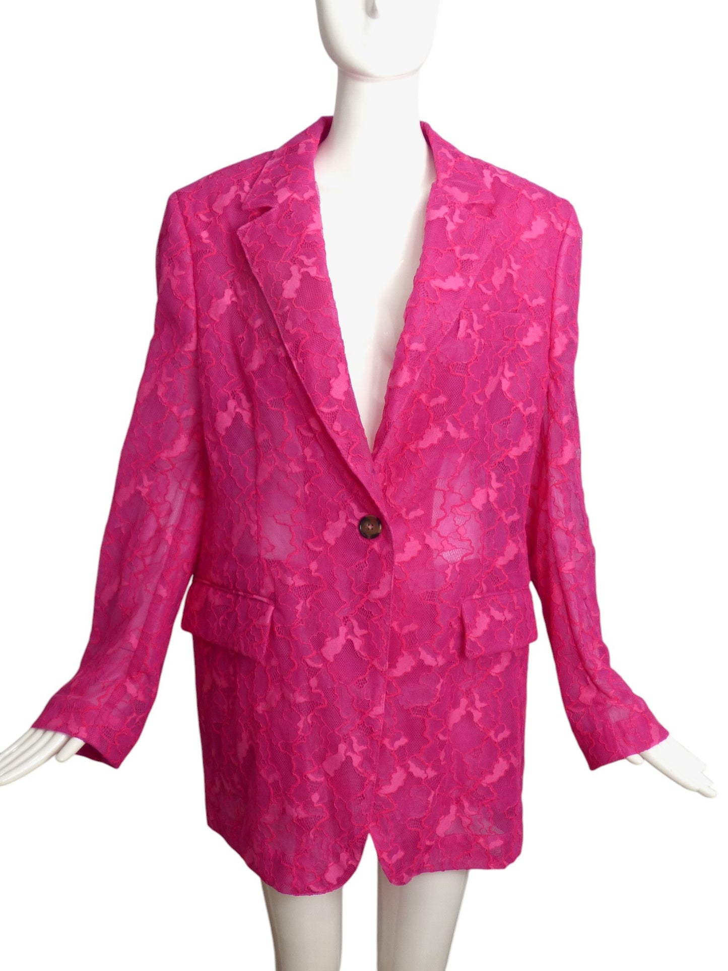 MSGM- NWT 2020 Pink Lace Blazer, Size 14