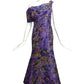 OSCAR DE LA RENTA- 2007 Floral Taffeta Evening Gown, Size 4P