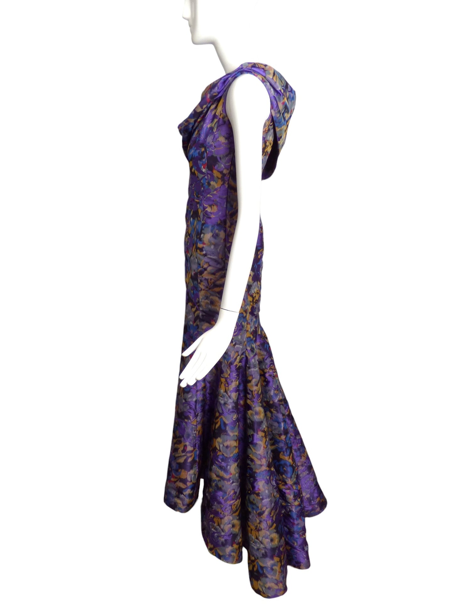 OSCAR DE LA RENTA- 2007 Floral Taffeta Evening Gown, Size 4P