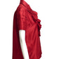 OSCAR DE LA RENTA- 2008 Claret Silk Taffeta Ruffle Blouse, Size 12