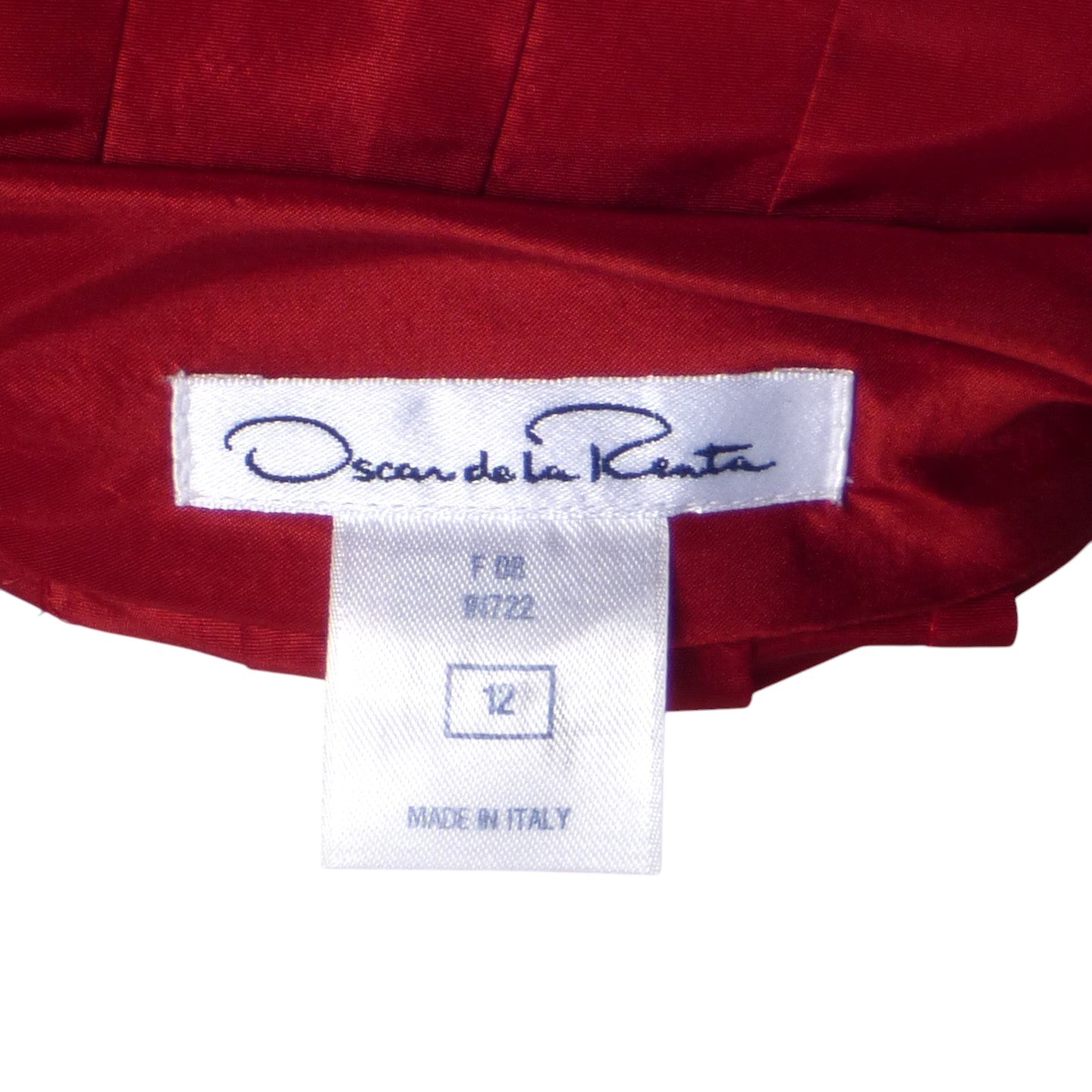 OSCAR DE LA RENTA- 2008 Claret Silk Taffeta Ruffle Blouse, Size 12