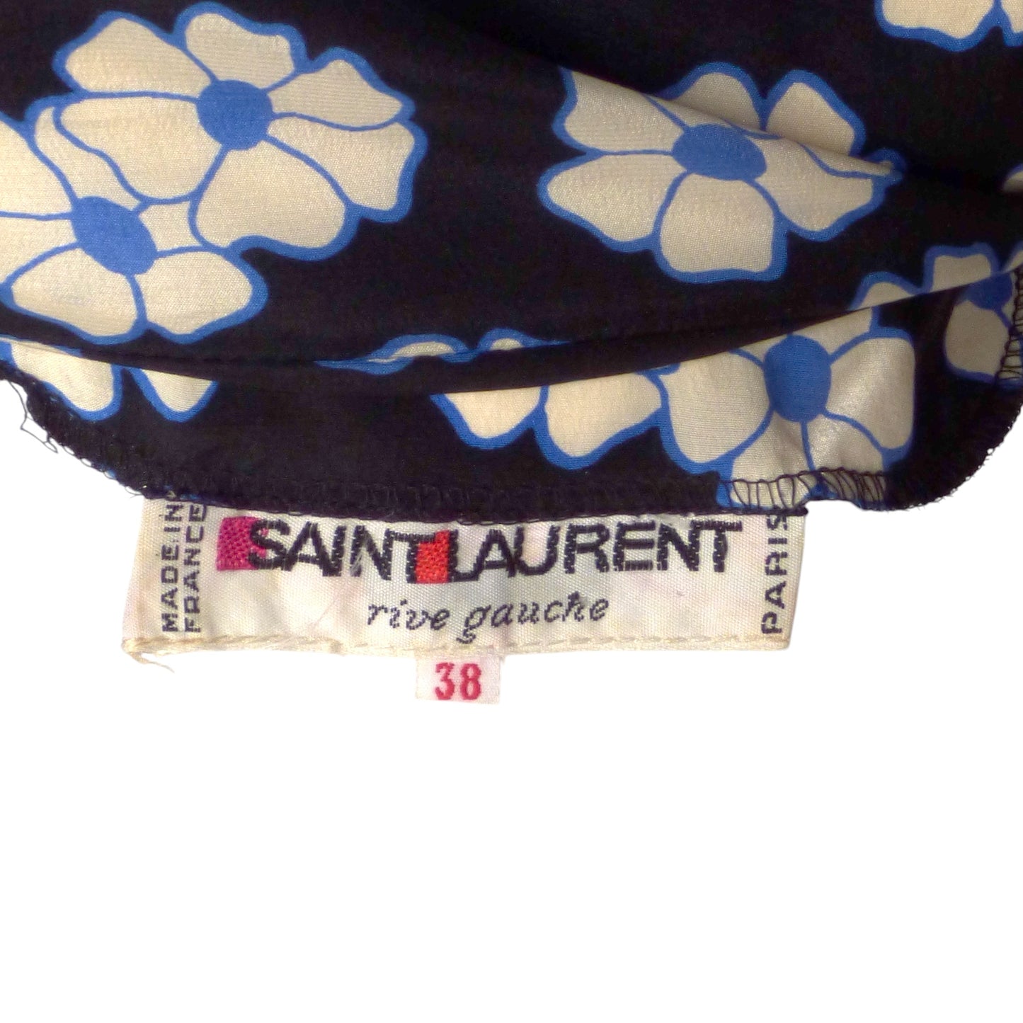 YVES SAINT LAURENT- 1980s Floral Print Silk Dress, Size 2