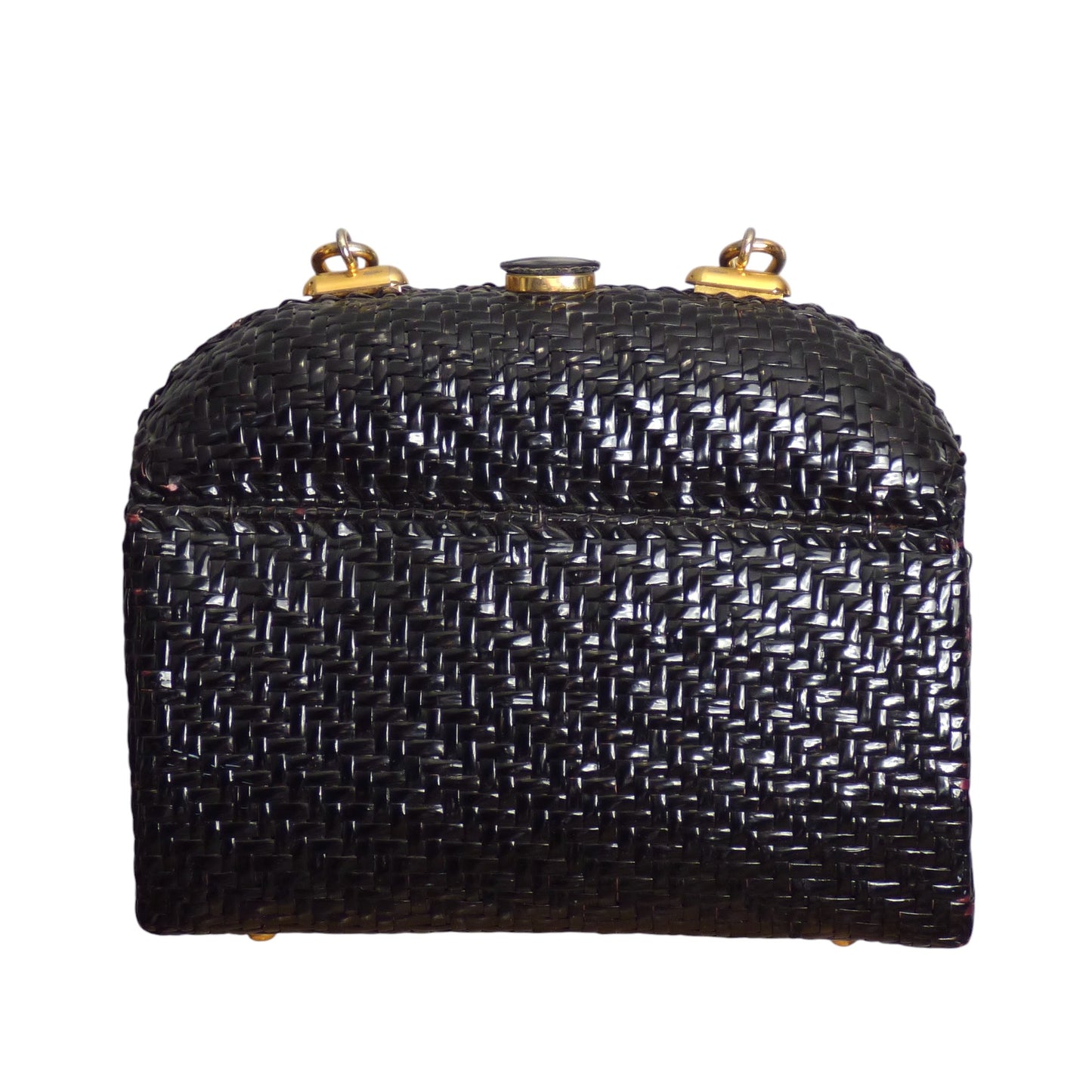 1970s Black Wicker Purse