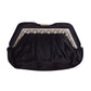 JUDITH LEIBER- 1980s Black Satin Evening Bag