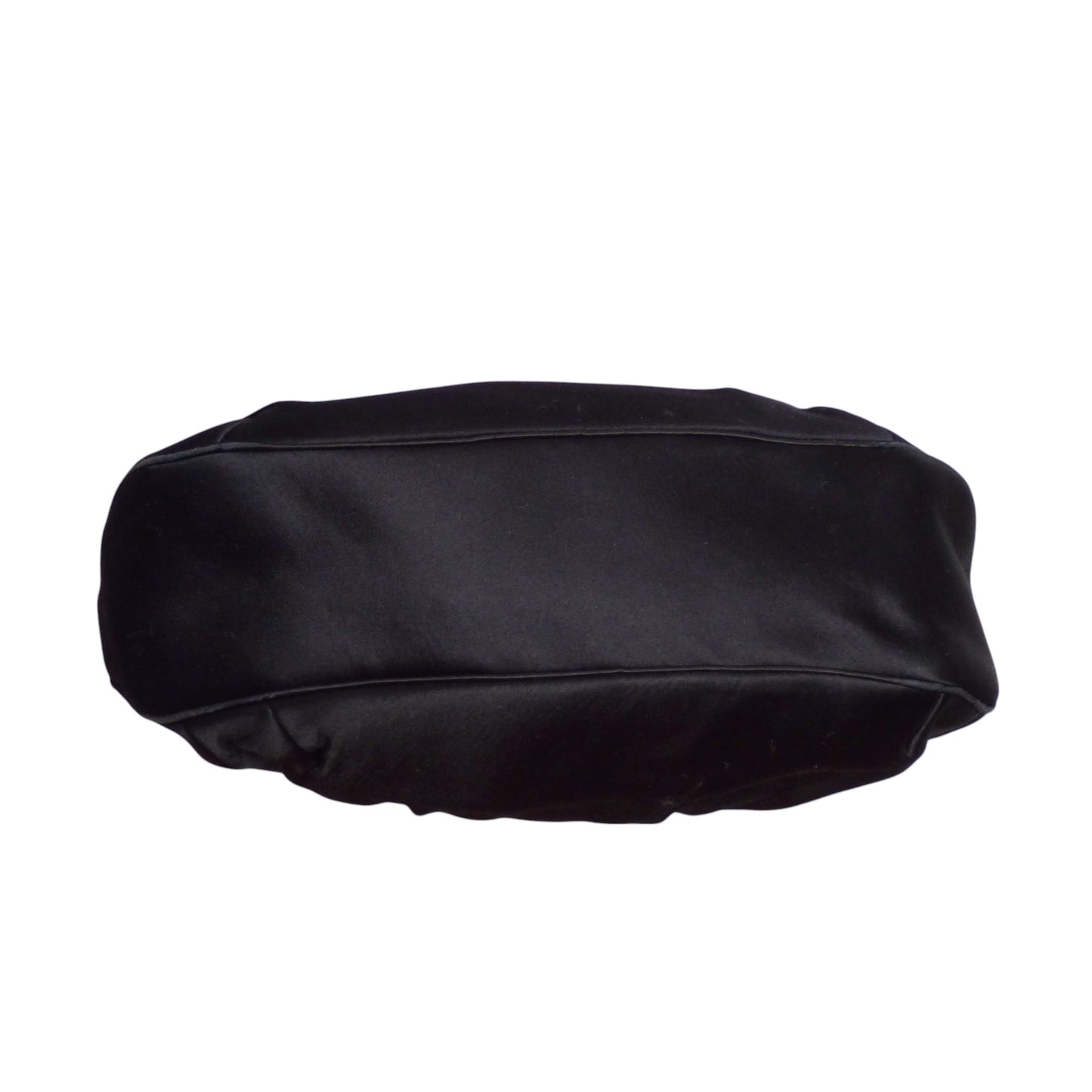 JUDITH LEIBER- 1980s Black Satin Evening Bag