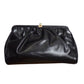 1970s Black Leather Clutch