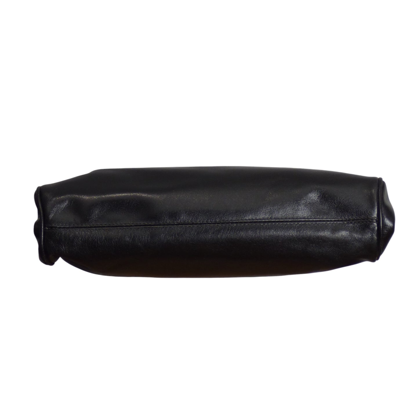 1970s Black Leather Clutch