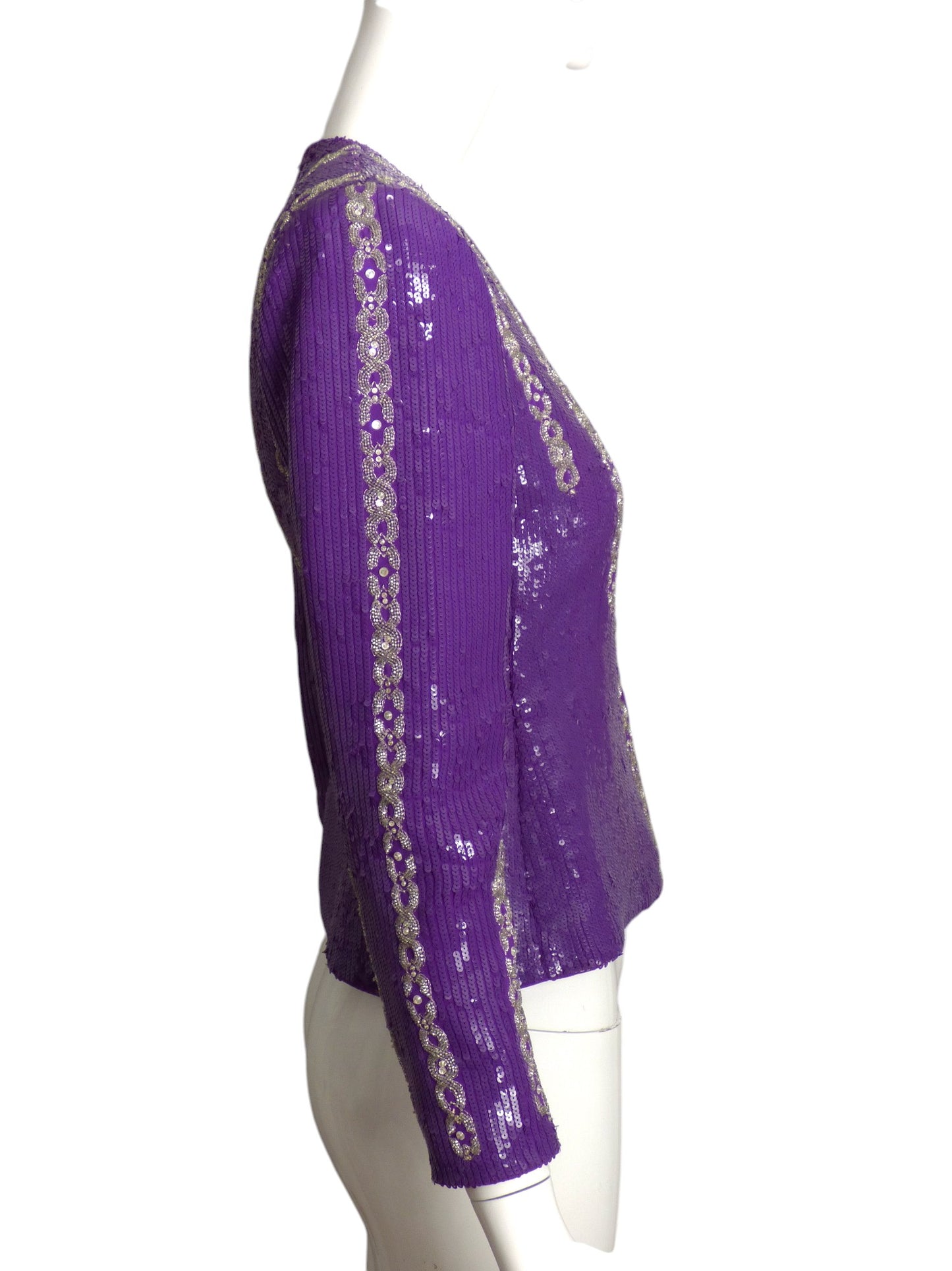 ANDRE LAUG- Purple Sequin Evening Jacket, Size 2