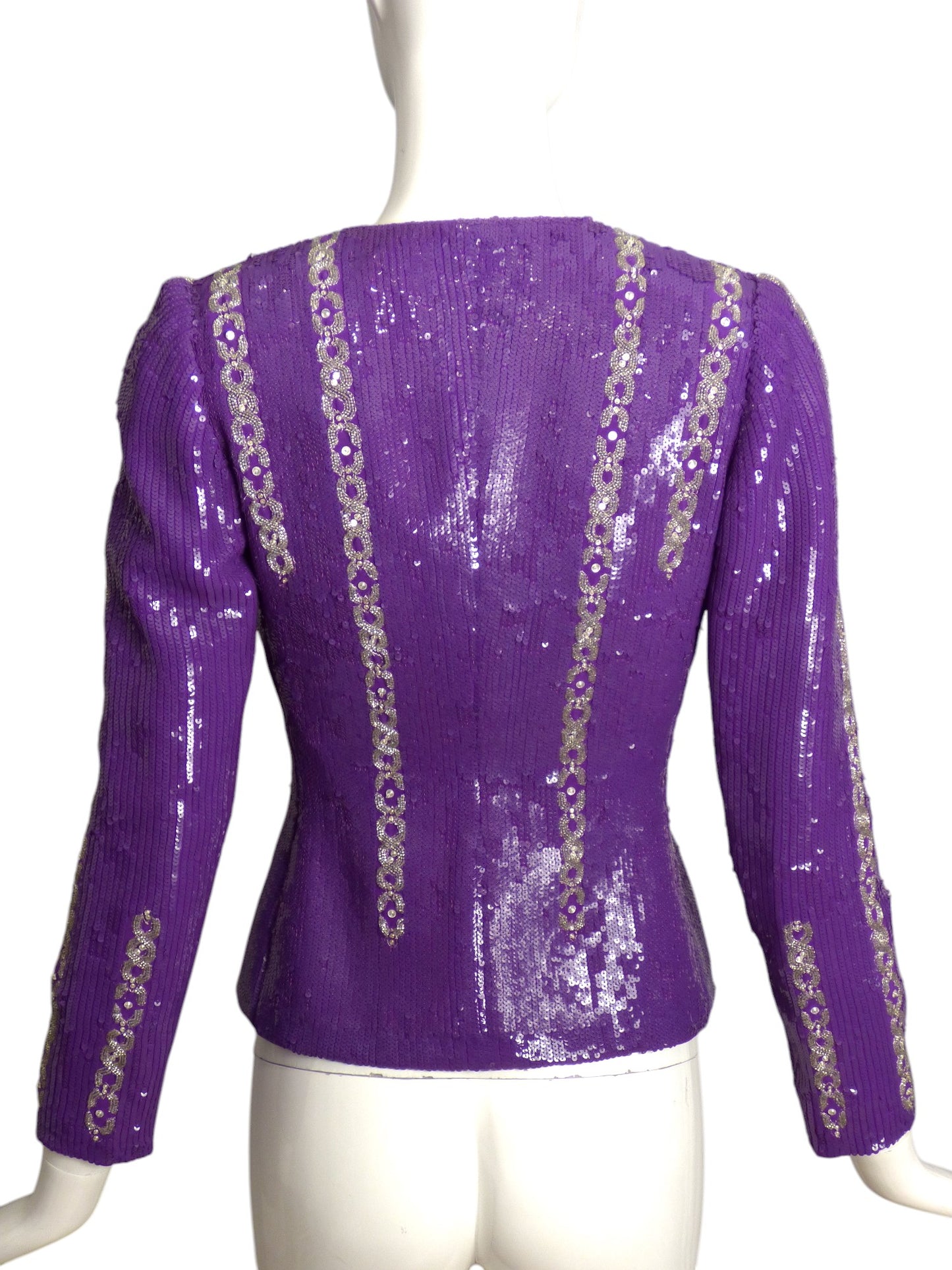 ANDRE LAUG- Purple Sequin Evening Jacket, Size 2